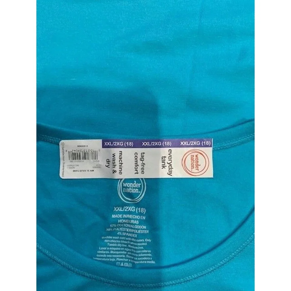Wonder Nation Boys Kid Tough Solid Crew Neck Tank Top Size XXL/2XG (18) Blue